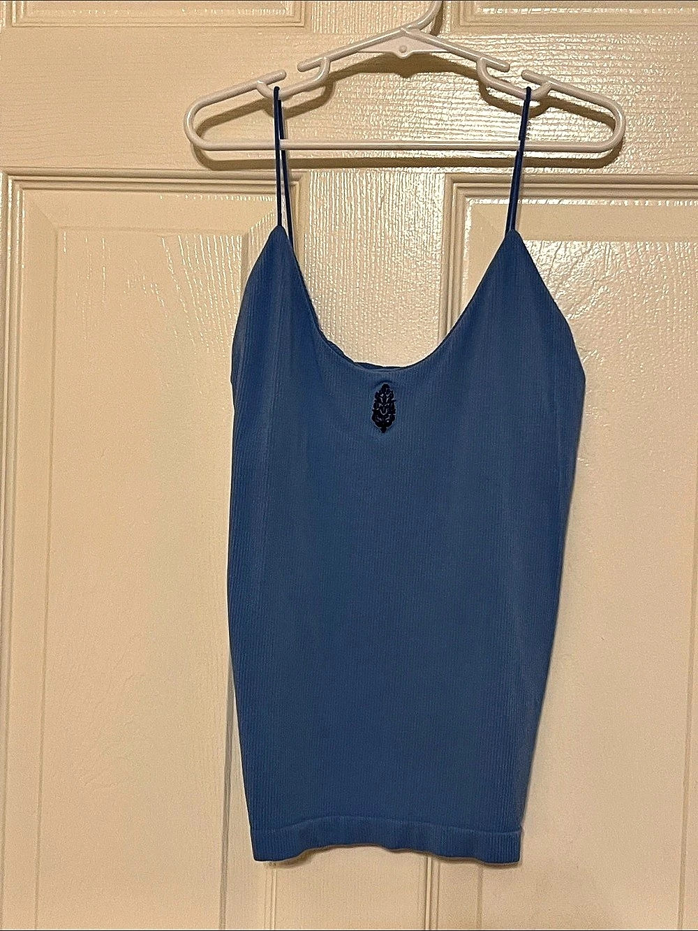 FP Movement by Free People Filament Ribbed Blue Tank Top Small Like New